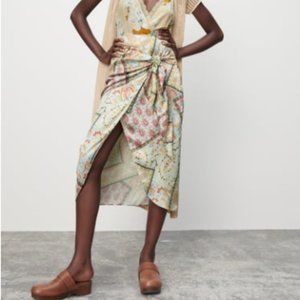 Zara Printed Midi Skirt